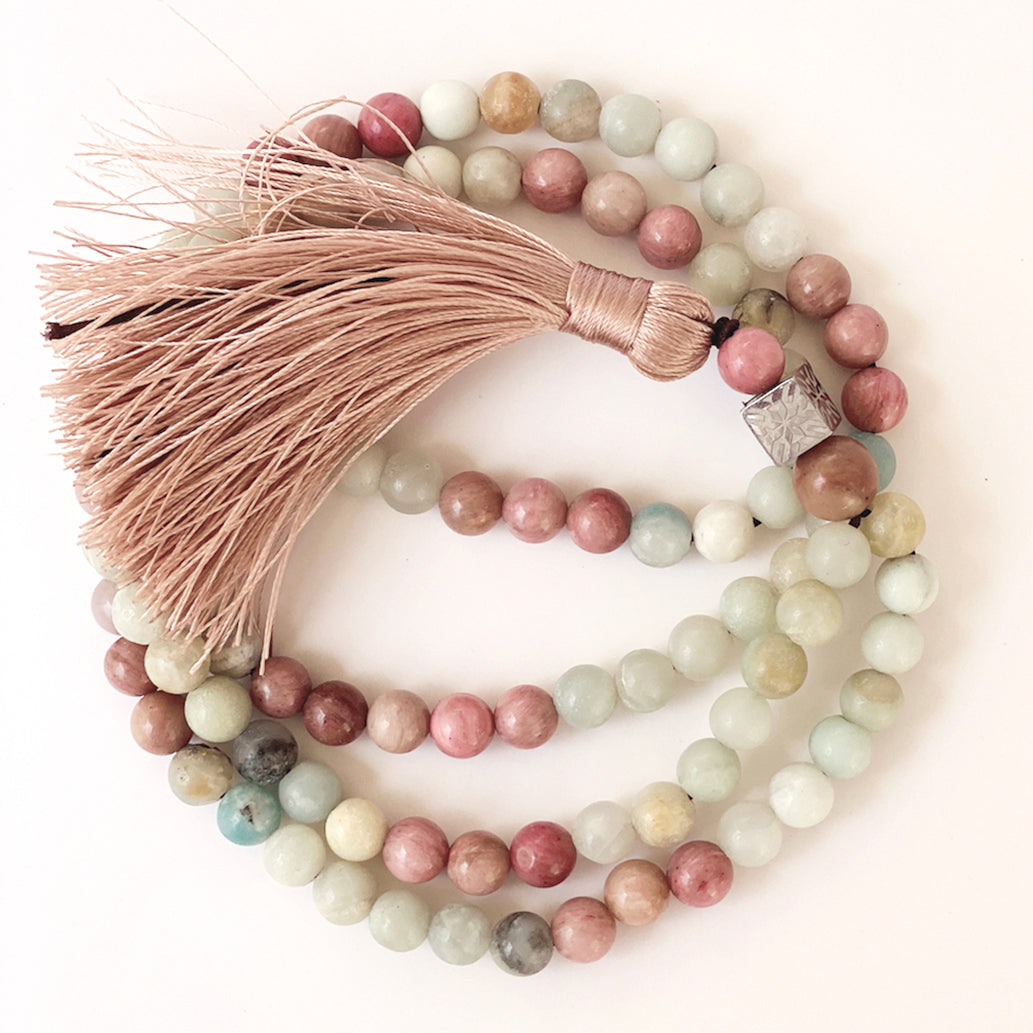 Misbaha Amazonite Rhodochrosite