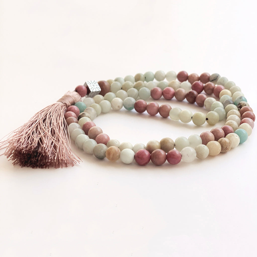 Misbaha Amazonite Rhodochrosite