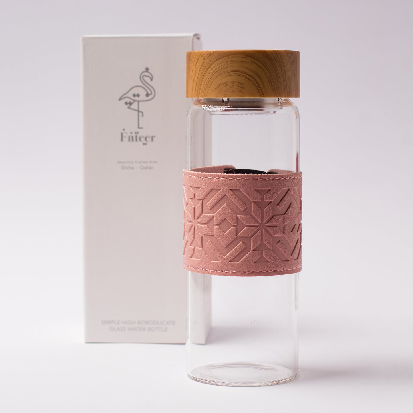 Sadu Glass Water Bottle Pink