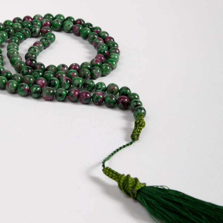 Misbaha Green Ruby Plain