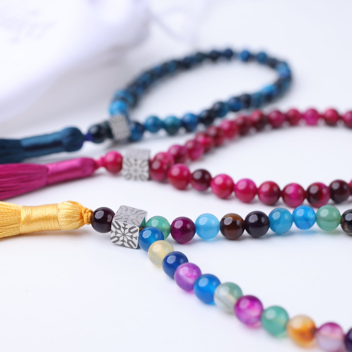 Mini Misbaha Tiger Eye Blue