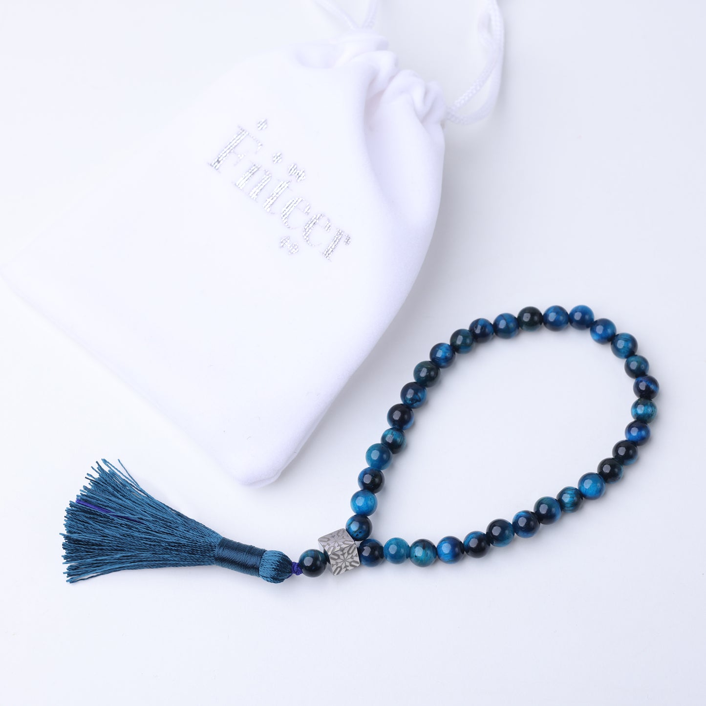 Mini Misbaha Tiger Eye Blue
