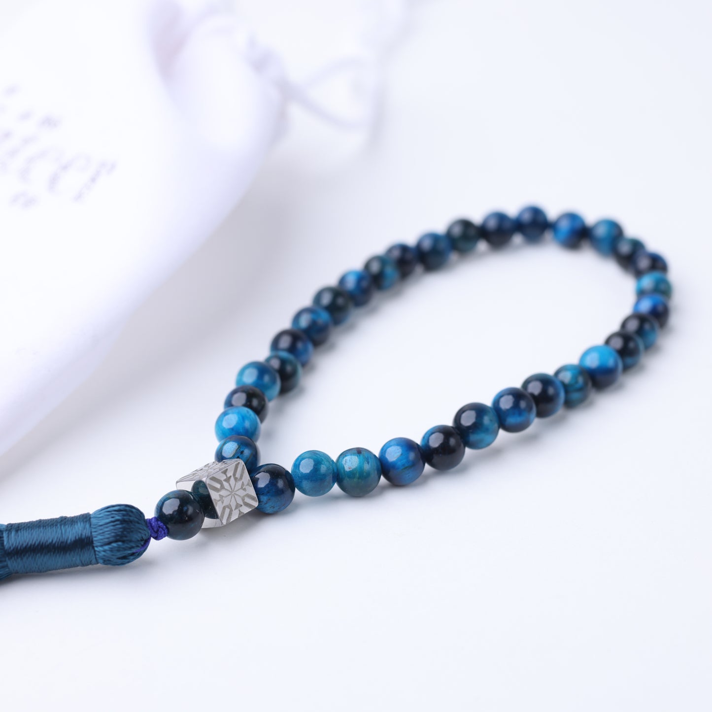 Mini Misbaha Tiger Eye Blue